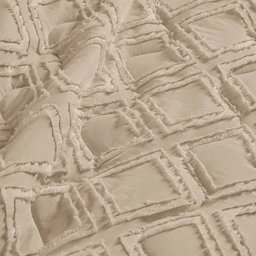 Coordenado Cobre Leito e Cobertor Tok Max Queen Ultrasoft Alto Relevo Dupla Face - Cáqui - 2