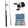 Kit - Carretilha Phanton 9Rol + Vara Pro Fiber 1,68 6-17lbs + Acessórios - Direita - 1