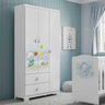 Guarda-Roupa Infantil Ursinho Ted 3 Portas Branco Estrela - 4