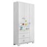 Guarda-Roupa Infantil Ursinho Ted 3 Portas Branco Estrela - 1