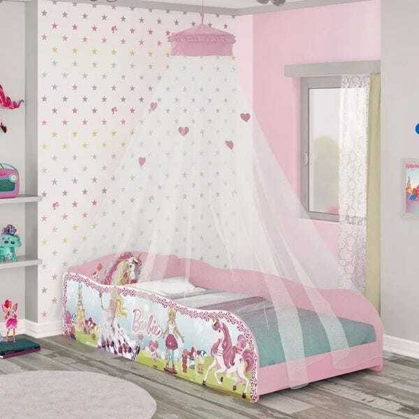 Mini Cama Infantil Barbie Dreamtopia 7A Rosa Pura Magia