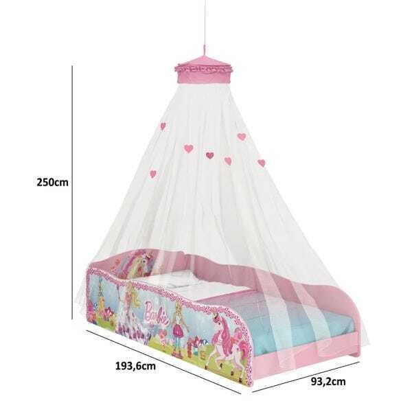 Mini Cama Infantil Barbie Dreamtopia 7A Rosa Pura Magia