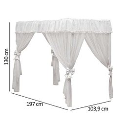 Dossel em MDF com Laços e Voal para Camas Branco Pura Magia - 2