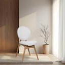 Ver imagem 3 de Kit 10 Cadeiras de Jantar Lotus Estrutura Aço Carbono Laminado Natural com Estofado Linho Cru