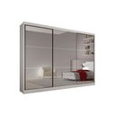 Ver imagem 1 de Guarda Roupa Casal 3 Portas de Correr e 6 Gavetas c/ Espelho Sollo Plus Branco - Novo Horizonte