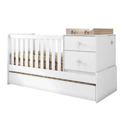 Berço Bicama Multifunção Amore Branco Atóxica Móveis Estrela - 1 Berço Bicama Multifunção Amore Branco Atóxica Móveis Estrela - 1