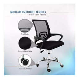 Cadeira de Escritório Tela Mesh Rodízio Tok - 5