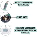 Ver imagem 4 de Mop Giratório 360° Cesto Inox 12l e Rodinha Limpa e Seca