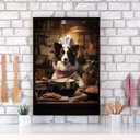 Ver imagem 1 de Quadro para Cozinha Cão Border Collie 33x24cm - com Vidro:madeira Preta