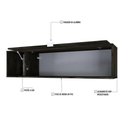 Ver imagem 5 de Armário Aéreo com Nicho e Porta Basculante 35x135x35cm Wlnp135 Carvalho Dark - Branco