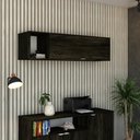 Ver imagem 4 de Armário Aéreo com Nicho e Porta Basculante 35x135x35cm Wlnp135 Carvalho Dark - Branco