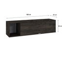 Ver imagem 3 de Armário Aéreo com Nicho e Porta Basculante 35x135x35cm Wlnp135 Carvalho Dark - Branco