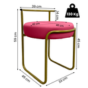 Ver imagem 4 de Banqueta Puff Penteadeira Maquiagem Base de Ferro Corino:pink