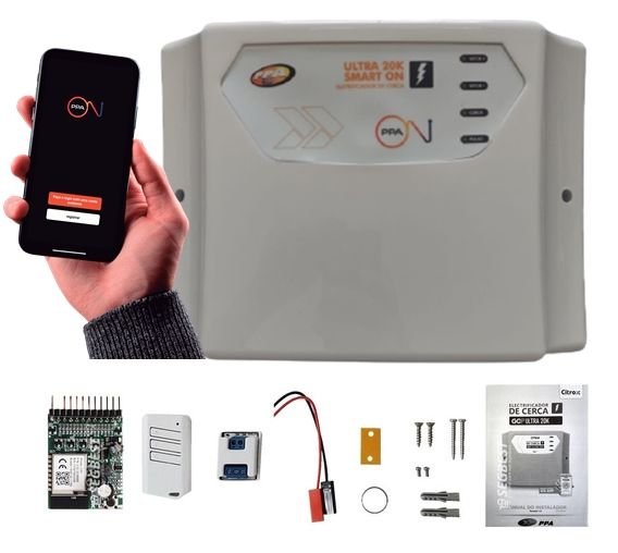 Kit Cerca Elétrica para 30 Metros Central Ultra 20k Smart On com Modulo Arme e Desarme Via App - 2