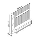 Ver imagem 3 de Rack com Painel Ripado para TV até 85 Polegadas com LED 100% MDF 266,8cmx237cm Pés em Madeira Maciça Mad Esp Nobre Clean Requinte Luminare