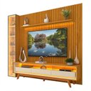 Ver imagem 2 de Rack com Painel Ripado para TV até 85 Polegadas com LED 100% MDF 266,8cmx237cm Pés em Madeira Maciça Mad Esp Nobre Clean Requinte Luminare