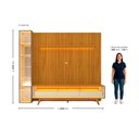 Ver imagem 4 de Rack com Painel Ripado para TV até 85 Polegadas com LED 100% MDF 266,8CMX237CM Pés em Madeira Maciça Mad Esp Nobre Clean Requinte Luminare