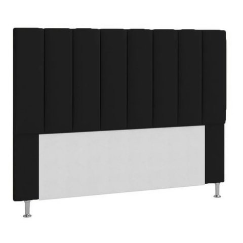 Cabeceira Casal Estofada Cancun Preto - M&f Decor