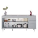 Ver imagem 7 de Balcão de Cozinha com Pia Inox 180cm 4 Portas Dallas Cinza Claro - Lumil Lumil Móveis