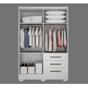 Ver imagem 5 de Guarda Roupa Solteiro com Pés 4 Portas 3 Gavetas - Encant-Branco - Móveis Novo Horizonte