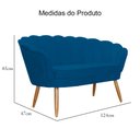 Ver imagem 4 de Namoradeira Decorativa Estofada Para Salão de Beleza Pétala Suede Azul Royal - LM DECOR