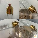 Ver imagem 4 de Lustre Pendente Empire Redondo Bolhas Cristal Dourado Led 3500k Luz Quente 7w Bivolt