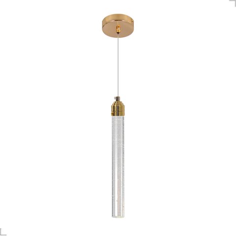 Lustre Pendente Empire Redondo Bolhas Cristal Dourado Led 3500k Luz Quente 7w Bivolt