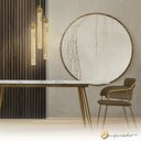 Ver imagem 3 de Lustre Pendente Empire Redondo Bolhas Cristal Dourado Led 3500k Luz Quente 7w Bivolt