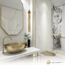 Ver imagem 2 de Lustre Pendente Empire Redondo Bolhas Cristal Dourado Led 3500k Luz Quente 7w Bivolt
