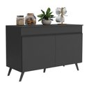 Ver imagem 1 de Balcão Cozinha Gabinete Pia 120cm 2 Portas Veneza Multimóveis V3738 Preto