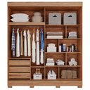 Ver imagem 2 de Guarda Roupa Ilhéus com Espelho 2 Portas 3 Gavetas Cinamomo Off White Panan