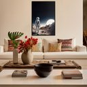 Ver imagem 3 de Quadro Decorativo Astronauta e Lua Moldura Cx Alta 100x66 Arte na Arte Moldura Preta