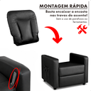 Ver imagem 6 de Poltrona do Papai Reclinável Compacta para Descanso e Idosos Corino Preto Sala Slim Top Sofás