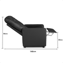 Ver imagem 5 de Poltrona do Papai Reclinável Compacta para Descanso e Idosos Corino Preto Sala Slim Top Sofás