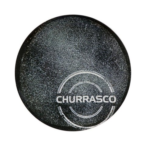 Prato Raso Tramontina Churrasco Carbon em Porcelana Decorada 25 Cm