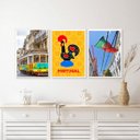 Ver imagem 2 de Kit 3 Quadros Decorativos Fotos Portugal 45x34cm:madeira Branca