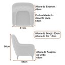 Ver imagem 4 de Poltrona Decorativa 81cm Poodle Veludo Cinza - Sallar Home