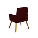 Ver imagem 4 de Poltrona Cadeira Decorativa c/ Costas Vazadas Camila Pés Palito Suede Vermelho Bordô - LM DECOR