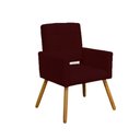 Ver imagem 1 de Poltrona Cadeira Decorativa c/ Costas Vazadas Camila Pés Palito Suede Vermelho Bordô - LM DECOR