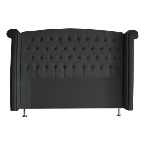 Cabeceira de Cama Box Toquio Casal 140 Cm Suede Grafite Eli Móveis e Decoração