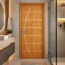 Ver imagem 5 de Porta Frisada R20C 210x80 cm Design Moderno Estrutura em Pinus e Acabamento UV.:Cerejeira