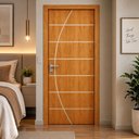 Ver imagem 4 de Porta Frisada R20C 210x80 cm Design Moderno Estrutura em Pinus e Acabamento UV.:Cerejeira