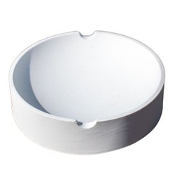 Cinzeiro Redondo Clássico Artesanal 10,5x10,5cm em Resina Mineral - Branco - 1
