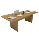 Ver imagem 5 de Kit 7 Peças com Mesa de Reunião e 6 Cadeiras Escritório Esteirinha Corino Espresso Móveis Marrom/Preto