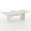 Ver imagem 3 de Kit 7 Peças com Mesa de Reunião e 6 Cadeiras Escritório Esteirinha Corino Espresso Móveis Marrom/Preto