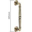 Ver imagem 7 de Puxador Duplo Victoria 305mm Bronze Antigo Porta Pivotante Correr Passagem Madeira Vidro Rústico