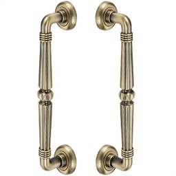 Puxador Duplo Victoria 305mm Bronze Antigo Porta Pivotante Correr Passagem Madeira Vidro Rústico - 1