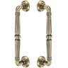 Puxador Duplo Victoria 305mm Bronze Antigo Porta Pivotante Correr Passagem Madeira Vidro Rústico - 1