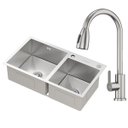 Ver imagem 1 de Kit Cuba Dupla Gourmet Nápoles Aço Inox 304 e Torneira Gourmet Roma Aço Inox Goldenx