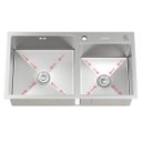 Ver imagem 3 de Kit Cuba Dupla Gourmet Nápoles Aço Inox 304 e Torneira Gourmet Roma Aço Inox Goldenx